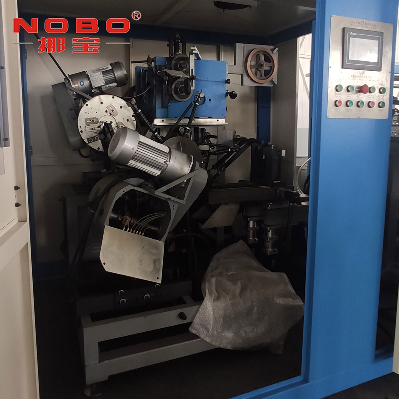 Máy làm lò xo cuộn CNC màu xanh NOBO cho nệm 0,08-0,22M